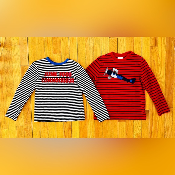 J. Crew Other - J Crew Crewcuts & Hanna Andersson Striped Long Sleeved T-Shirts Red Black White